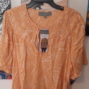 Stylish Orange Paisley Blouse